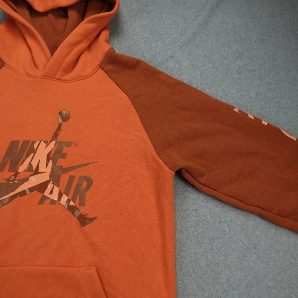 Jordan Hoodie Boys Youth XL Orange Brown Colorblock Jumpman Nike Air Pullover‎